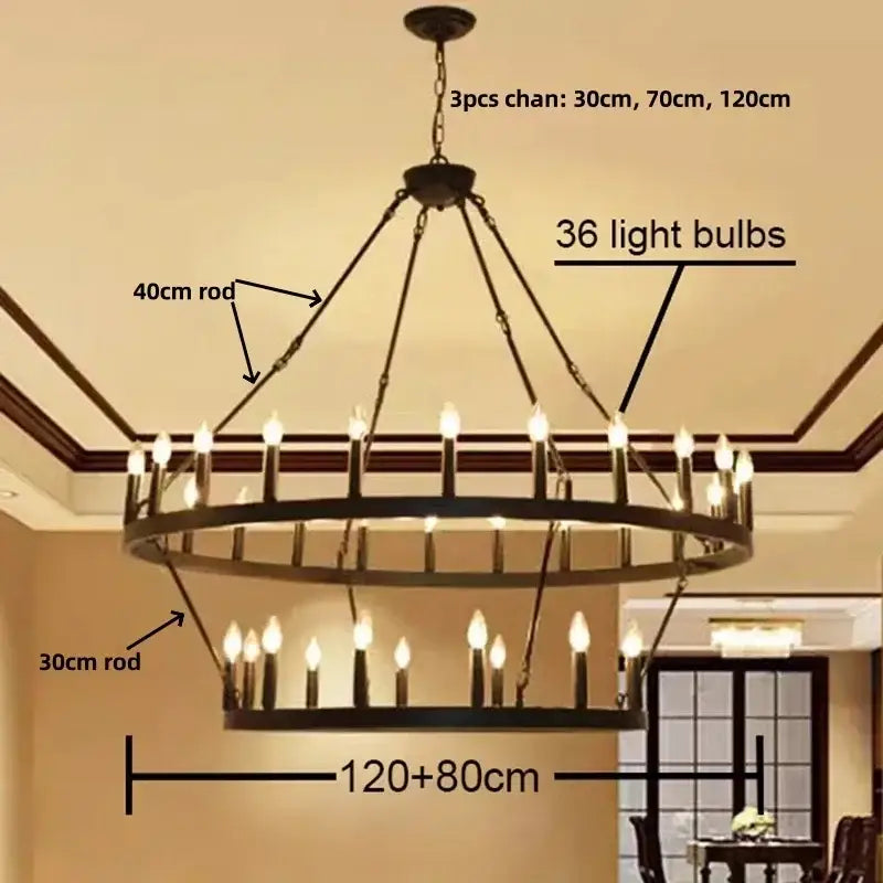 Brass Double Tier Chandelier