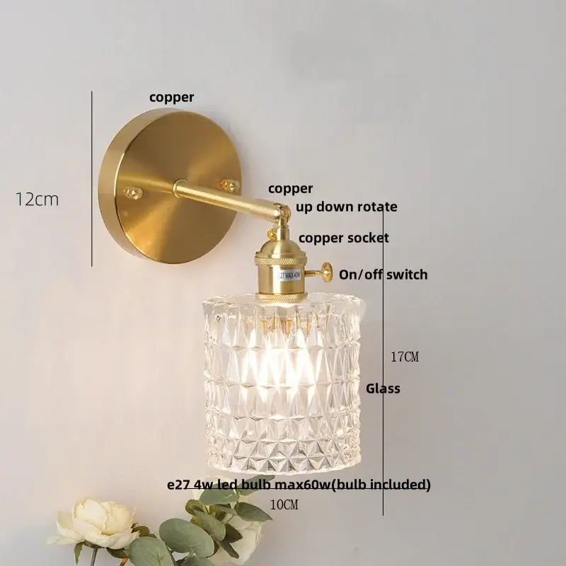 Brass E27 LED Wall Sconce