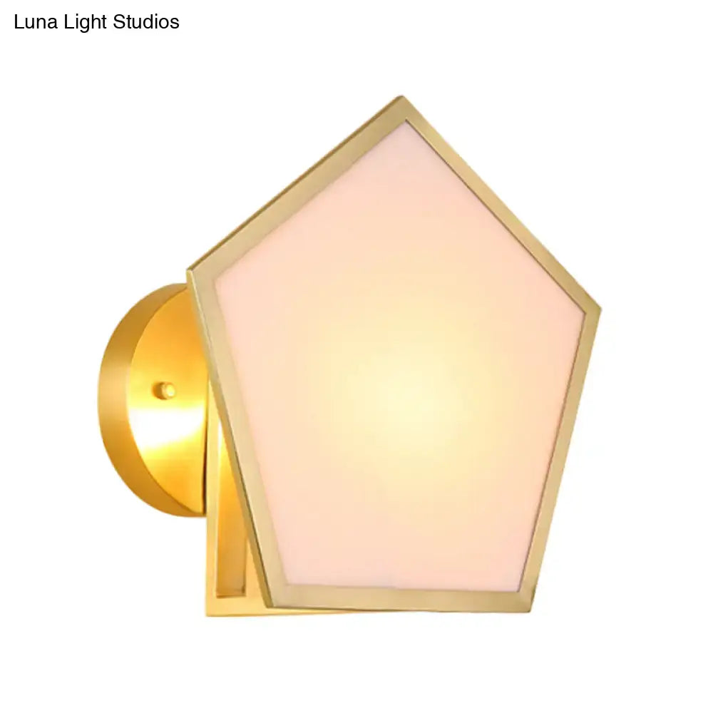 Brass Pentagon Wall Lamp