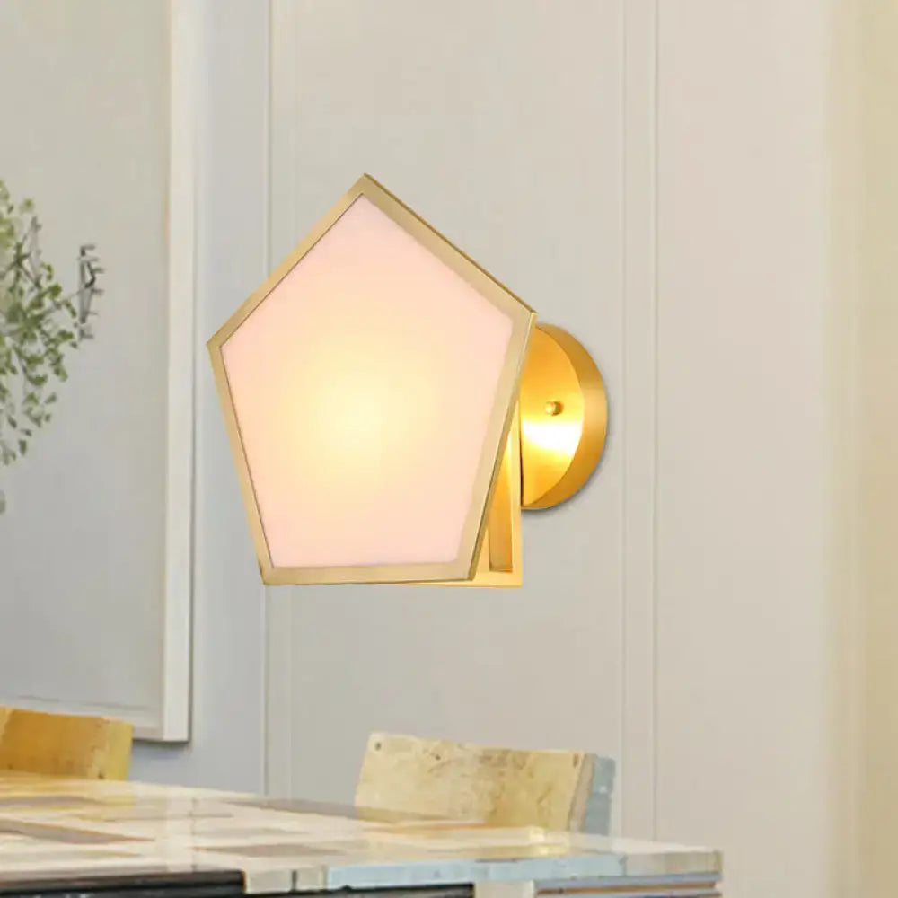 Brass Pentagon Wall Lamp