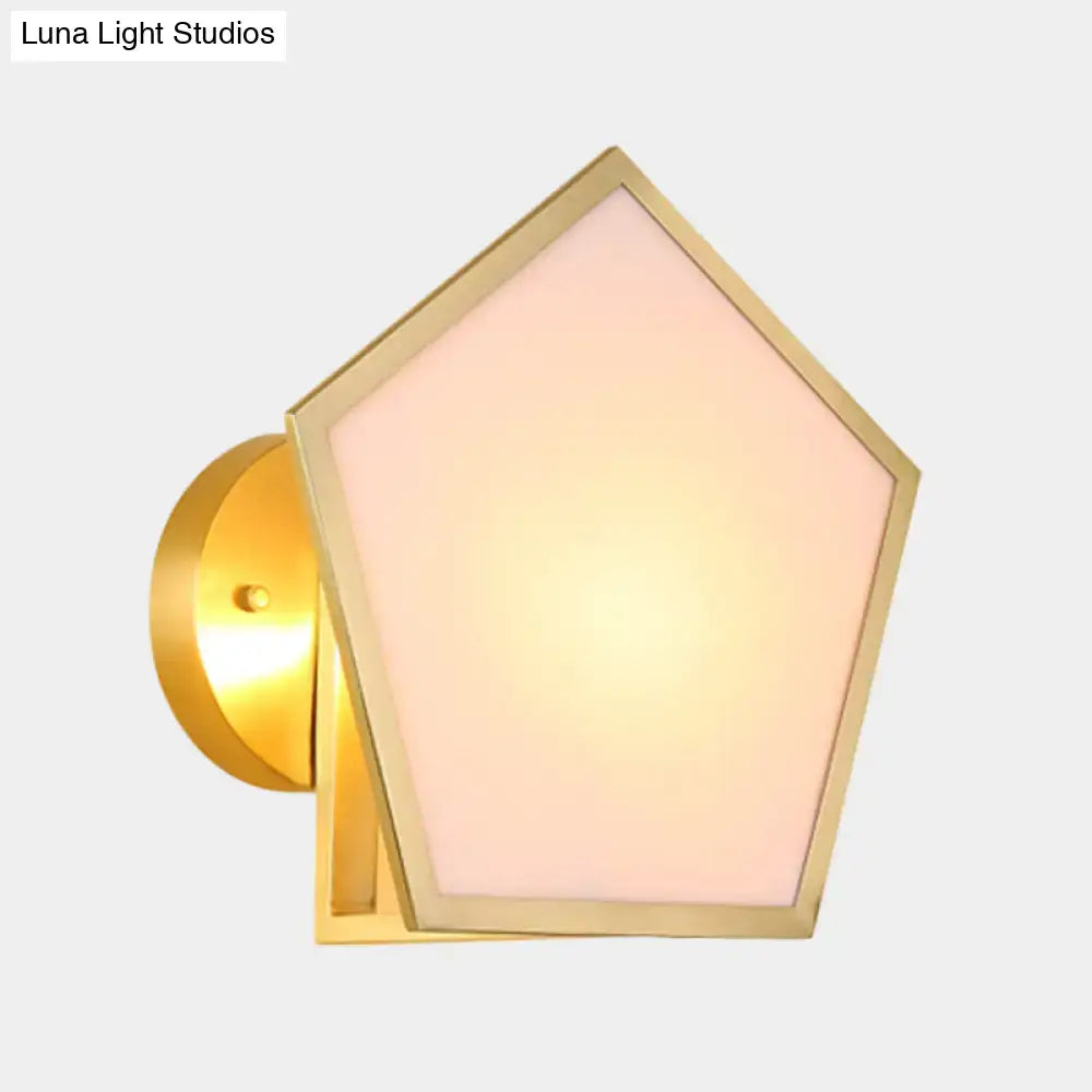 Brass Pentagon Wall Lamp