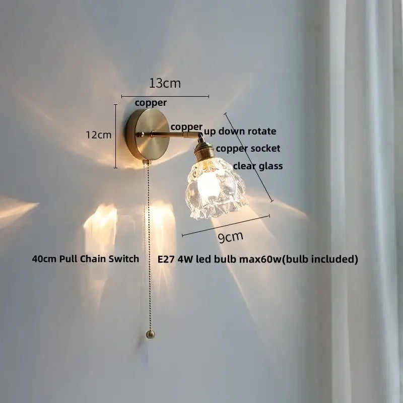 Brass Glass Base Sconce