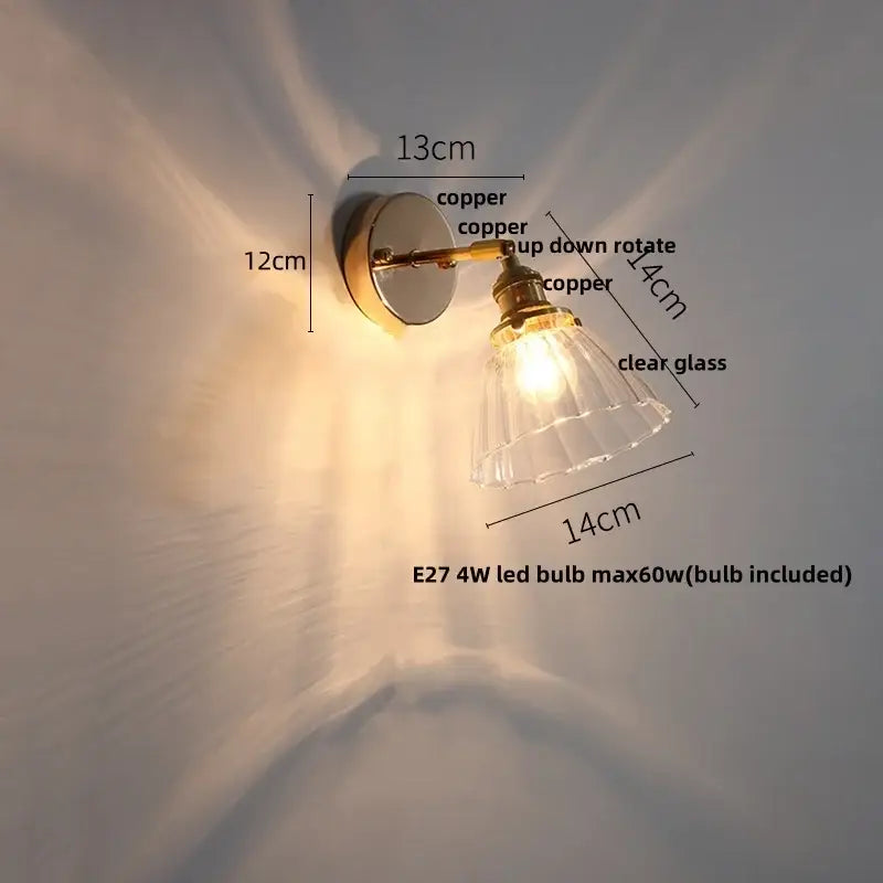 Brass Glass Base Sconce