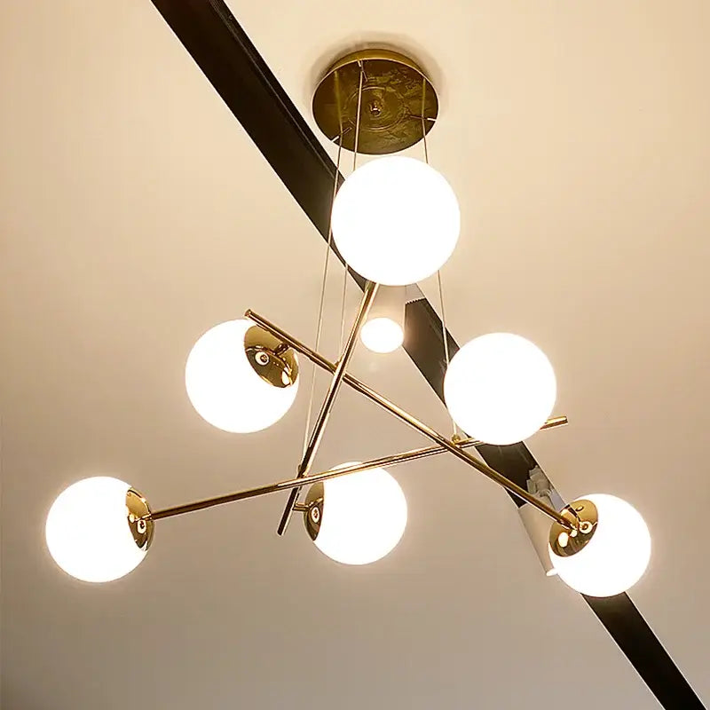 Brass French Glass Pendant