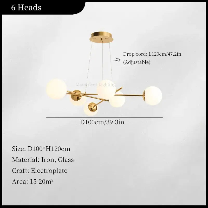 Brass French Glass Pendant