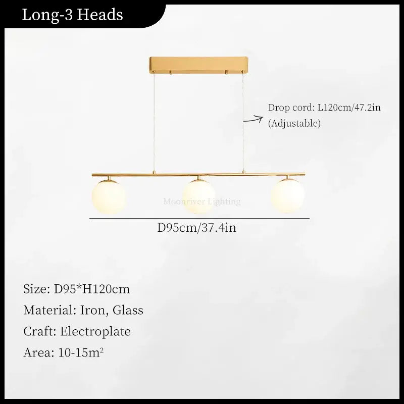 Brass French Glass Pendant
