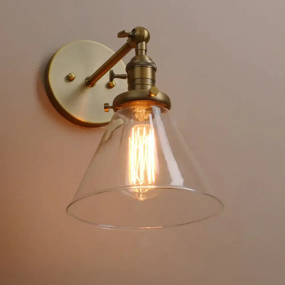 Brass Funnel Glass Sconce