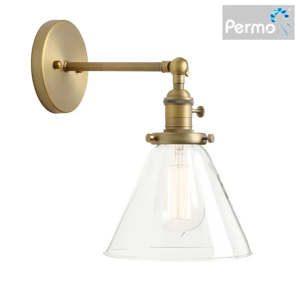Brass Funnel Glass Sconce