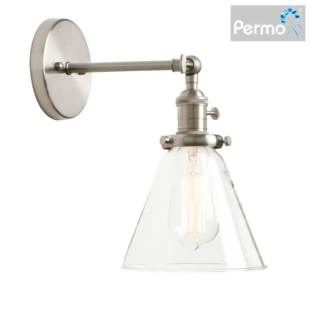 Brass Funnel Glass Sconce