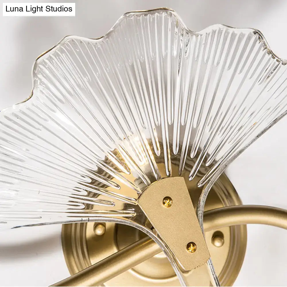 Brass Ginkgo Wall Sconce