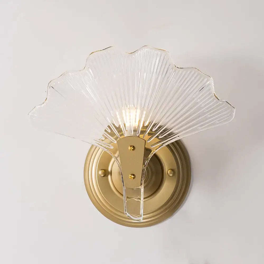 Brass Ginkgo Wall Sconce