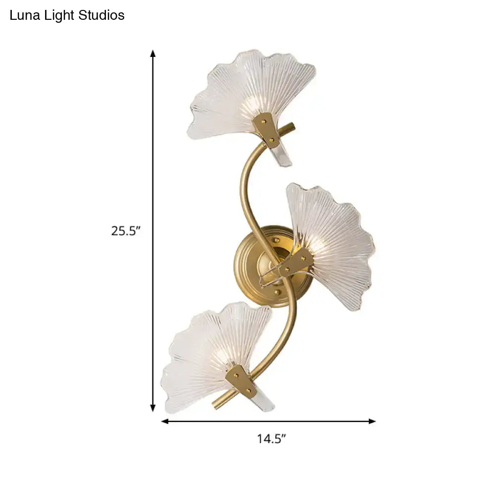 Brass Ginkgo Wall Sconce