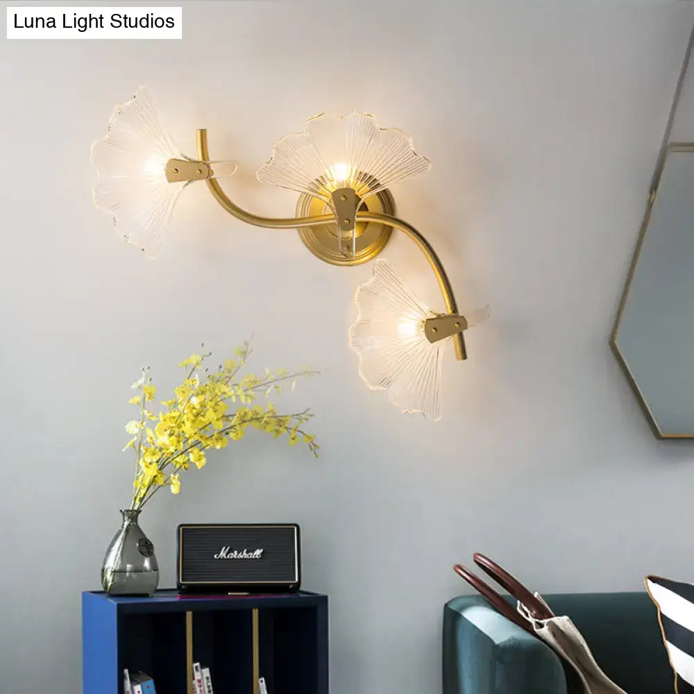 Brass Ginkgo Wall Sconce