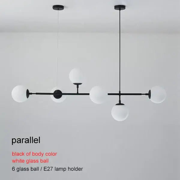 Brass Glass Ball Chandelier 150cm Hanging Cord
