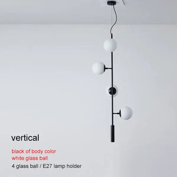 Brass Glass Ball Chandelier 150cm Hanging Cord