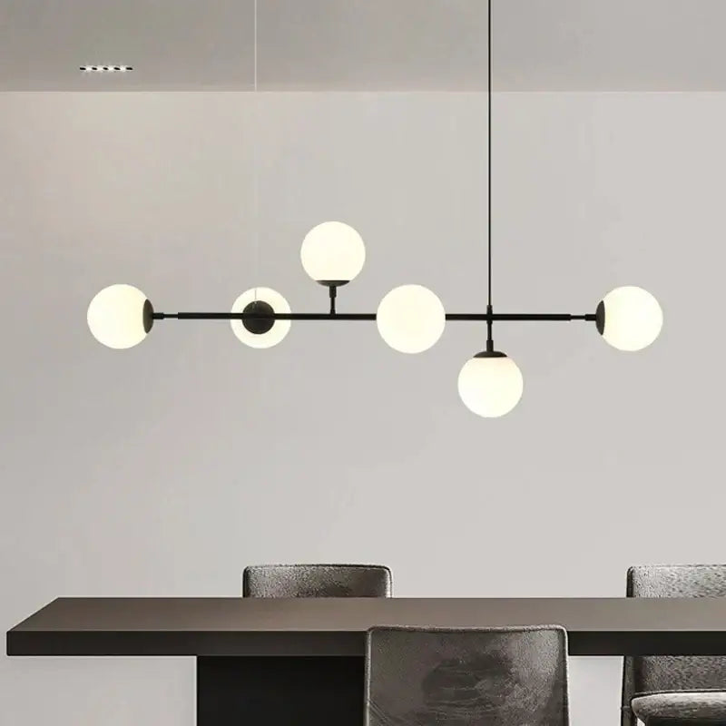 Brass Glass Ball Chandelier 150cm Hanging Cord