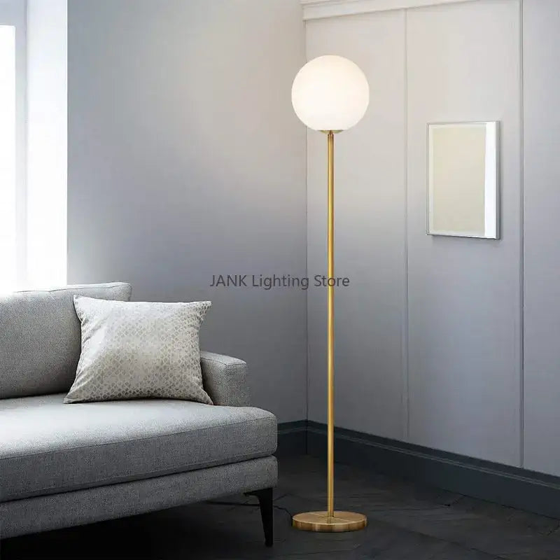 Brass Glass Ball Floor Lamp