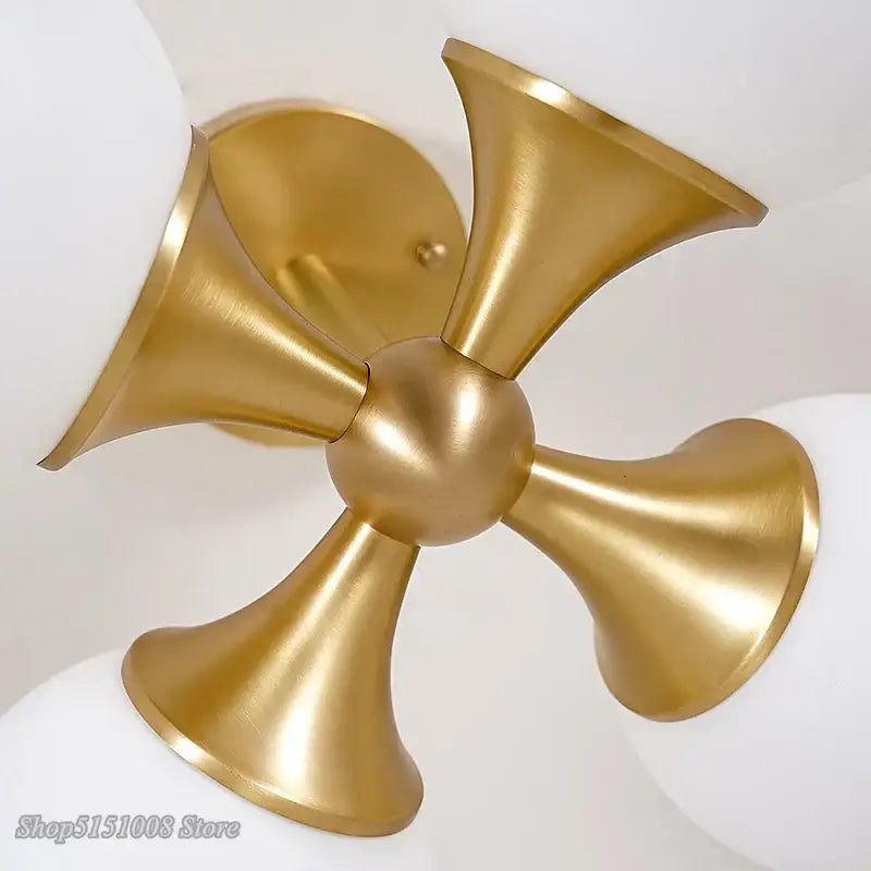 Brass Glass Ceiling Light For Multiple Rooms