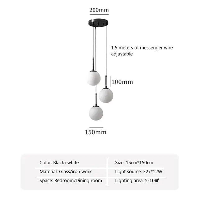 Brass Glass LED Chandelier