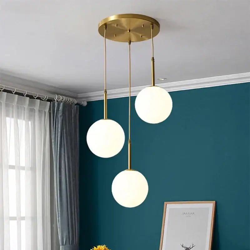 Brass Glass LED Chandelier