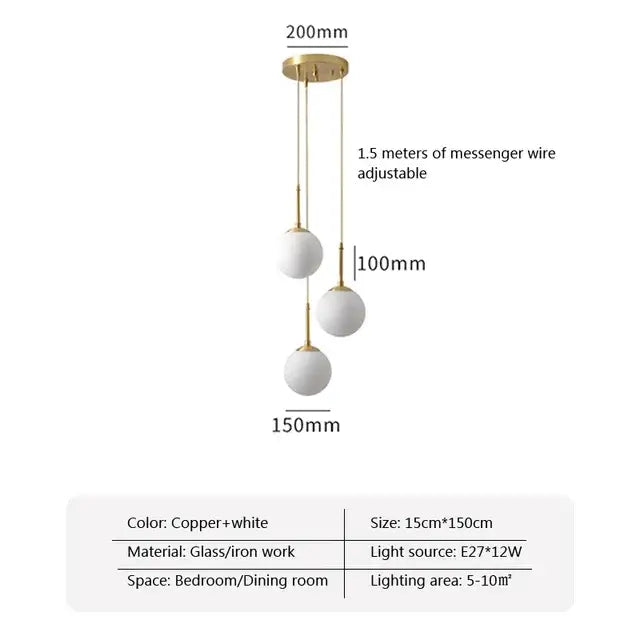 Brass Glass LED Chandelier