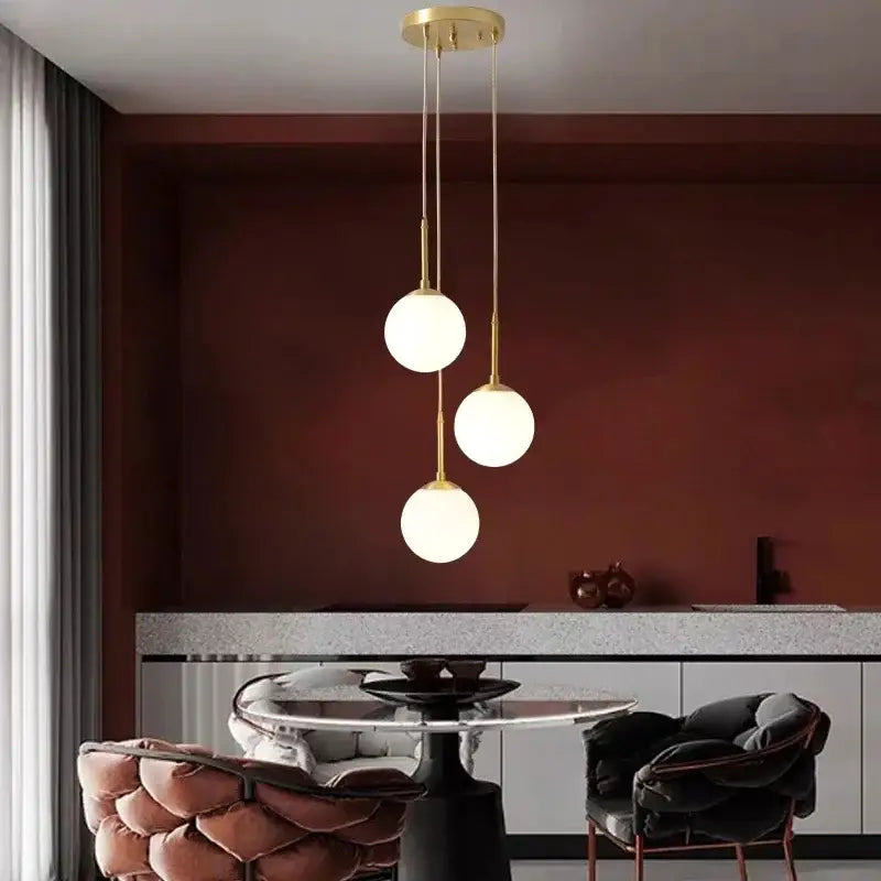 Brass Glass LED Chandelier