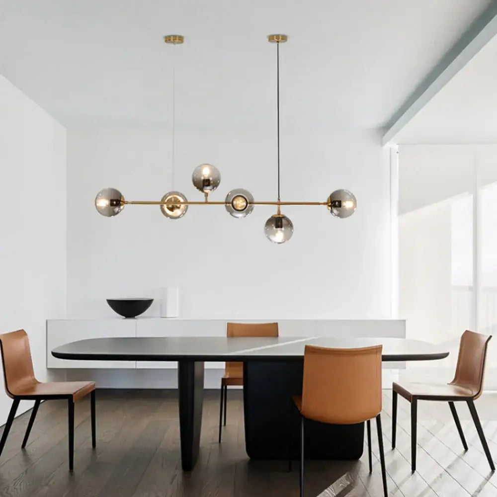 Brass Glass Chandelier Light Horizontal or Vertical