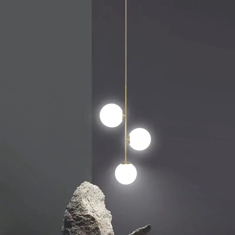 Brass Glass Dining Chandelier
