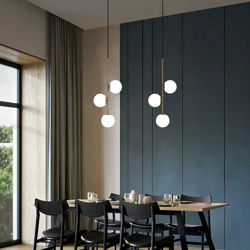 Brass Glass Dining Chandelier