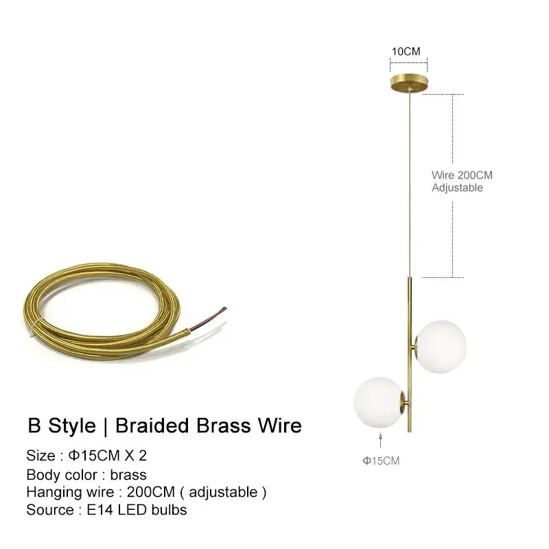 Brass Glass Dining Chandelier