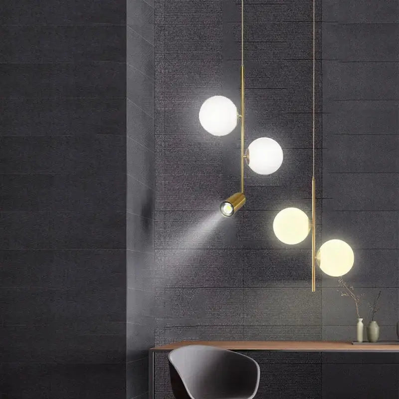 Brass Glass Dining Chandelier