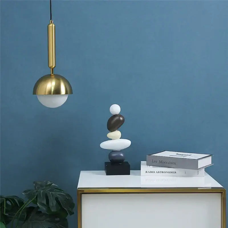 Brass Glass Pendant Chandelier For Parlors Studies