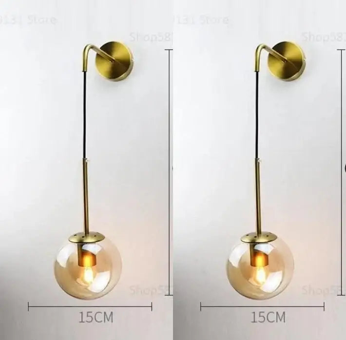 Brass Glass 15cm Wall Sconce