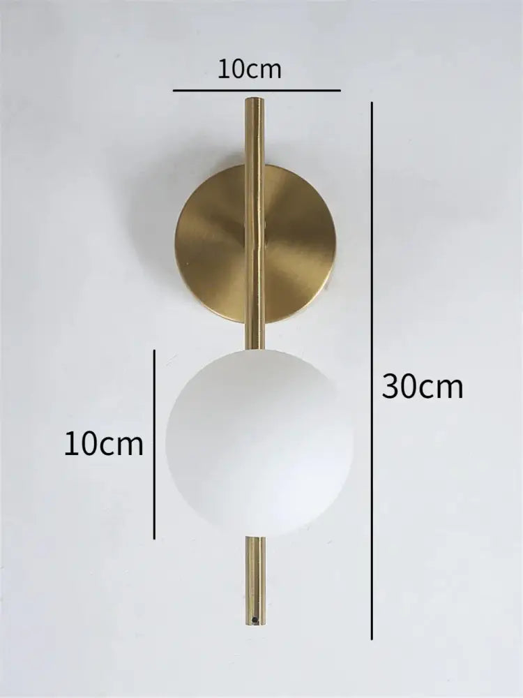 Brass Glass Wall-Mounted Bedroom Wall Light