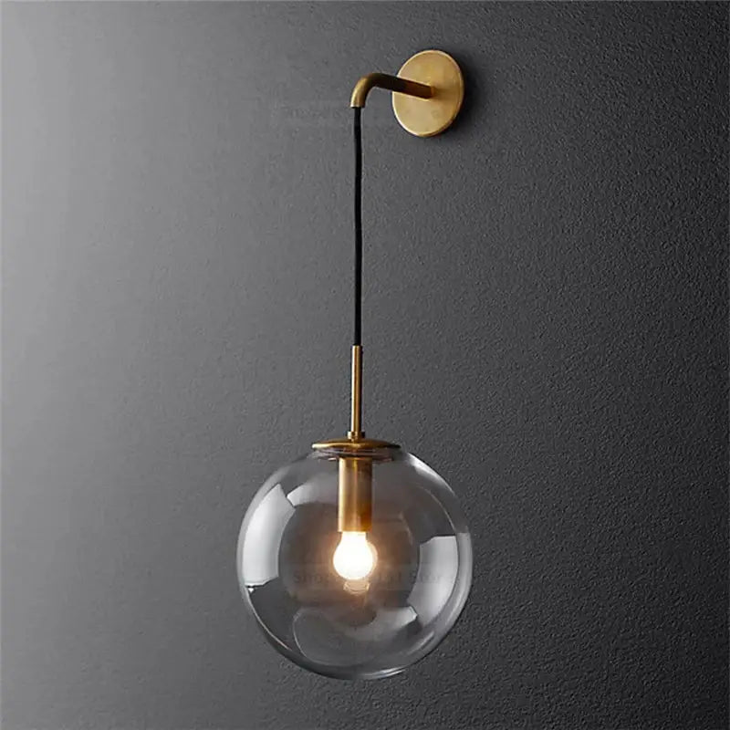 Brass Glass 15cm Wall Sconce