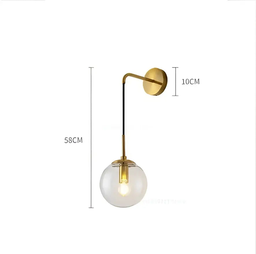 Brass Glass 15cm Wall Sconce