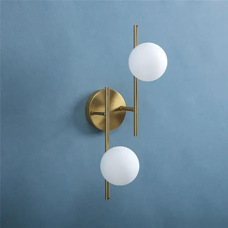 Brass Glass Wall-Mounted Bedroom Wall Light