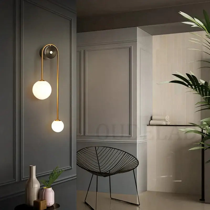Brass Globe Wall Light