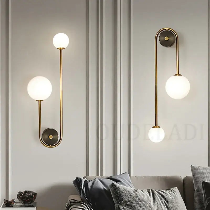Brass Globe Wall Light