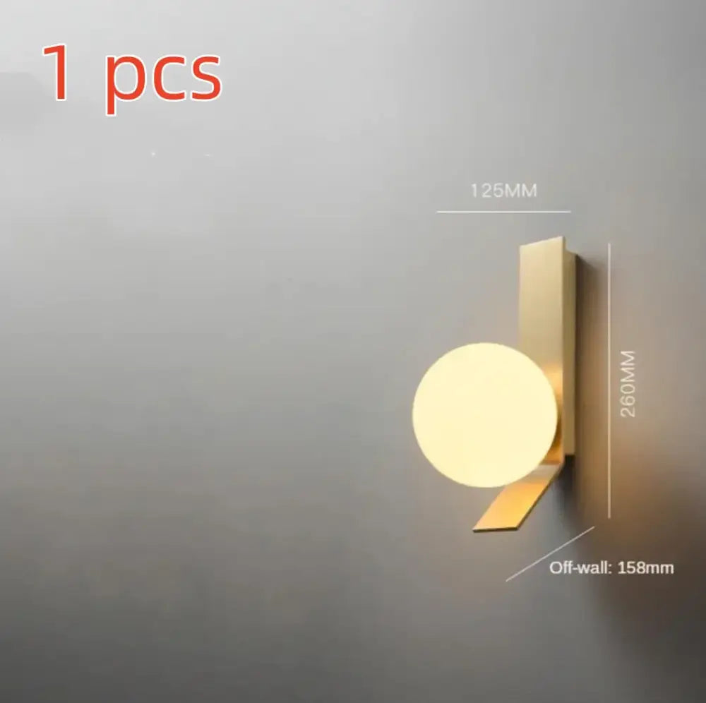 Brass Globe Living Room Wall Sconce