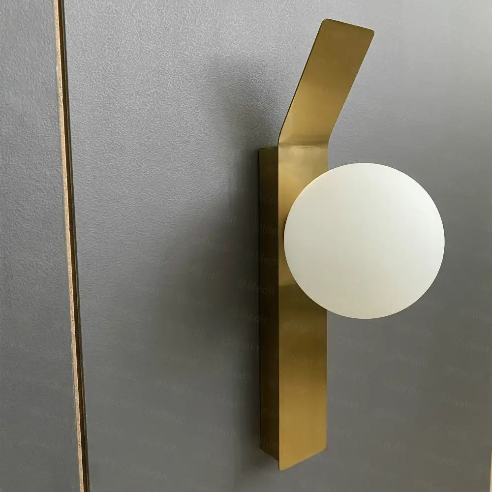 Brass Globe Living Room Wall Sconce