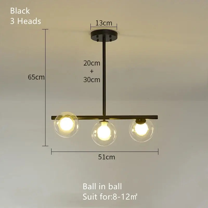 Glass Globe Pendant Chandelier