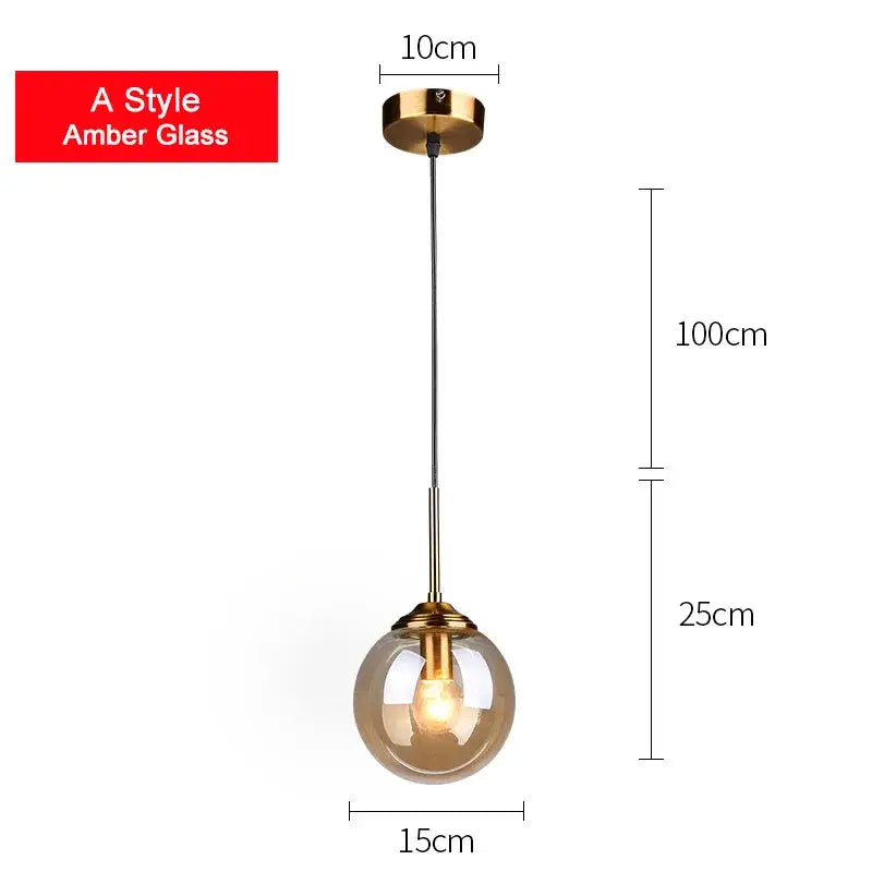 Amber Glass Bedroom Pendant Set