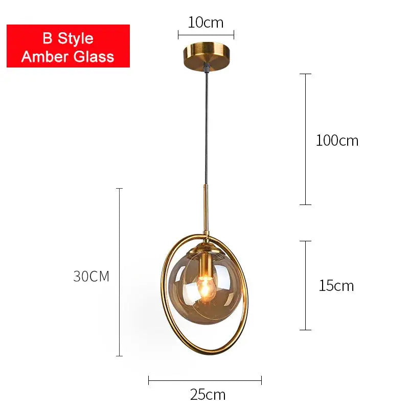 Amber Glass Bedroom Pendant Set