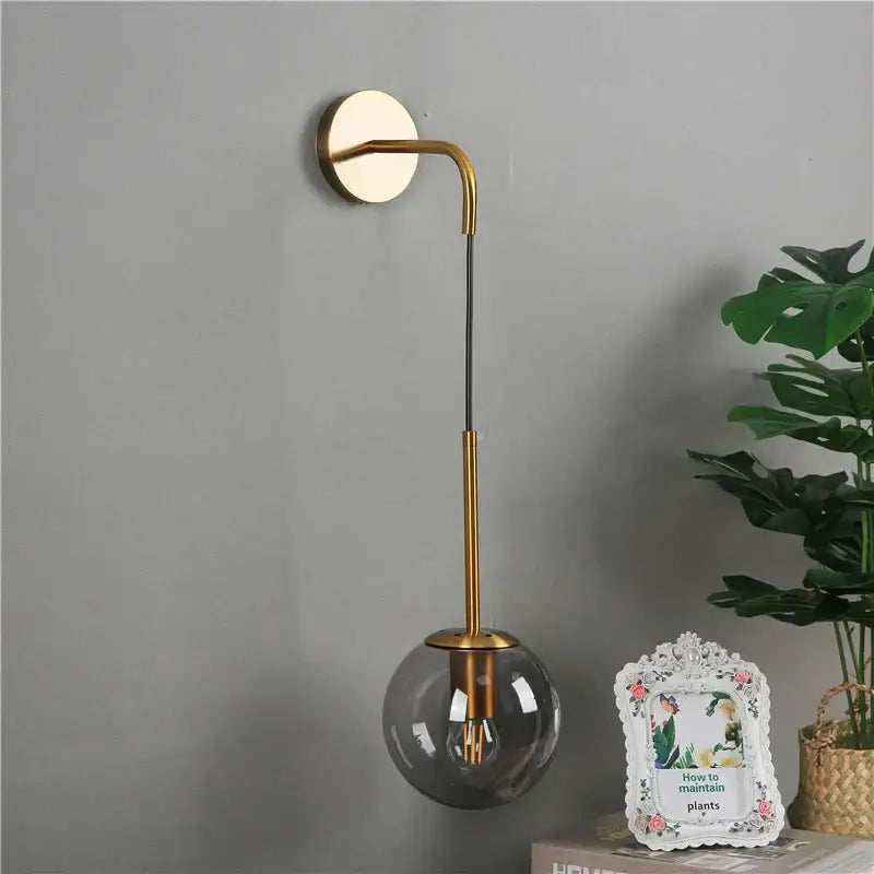 Amber Globe Wall Lamp