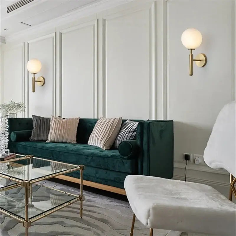Brass Glass Globe Lamp