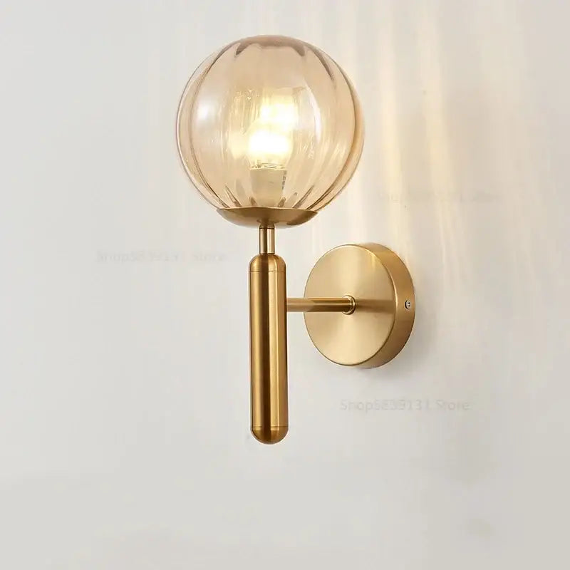 Brass Glass Globe Lamp