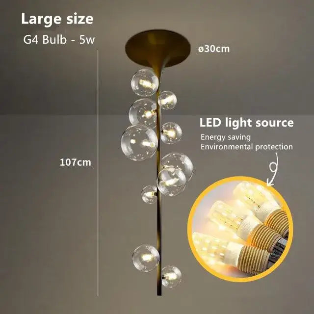 Glass Bubble Pendant Light for Dining Bar or Cafe