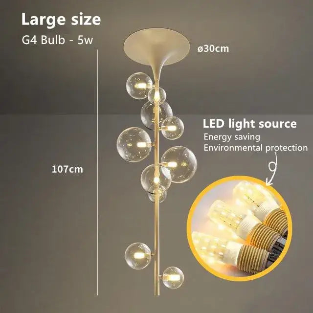 Glass Bubble Pendant Light for Dining Bar or Cafe