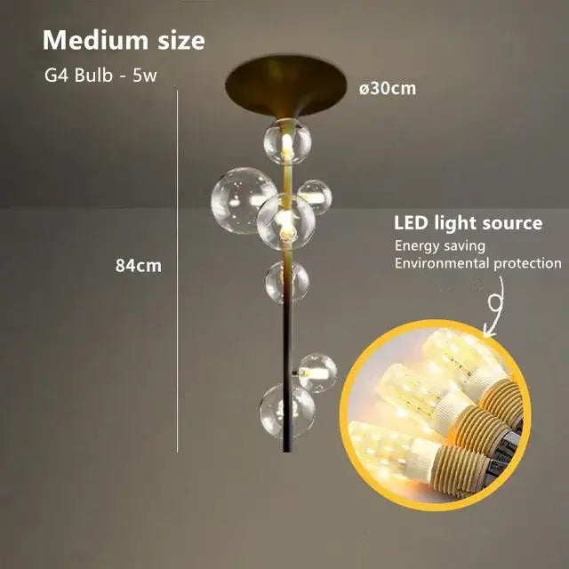 Glass Bubble Pendant Light for Dining Bar or Cafe